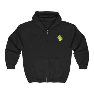 5%ers Logo Zip Hoodie — Neon Green Emblem Full-Zip Sweatshirt