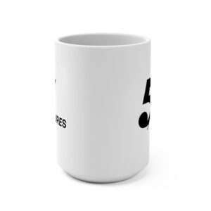 5% Futures 15oz Coffee Mug — Minimalist Black Logo Ceramic Mug